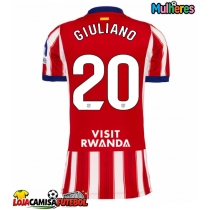 Camisa de Futebol Atletico Madrid Giuliano Simeone #20 Equipamento Principal Mulheres 2026-27 Manga Curta